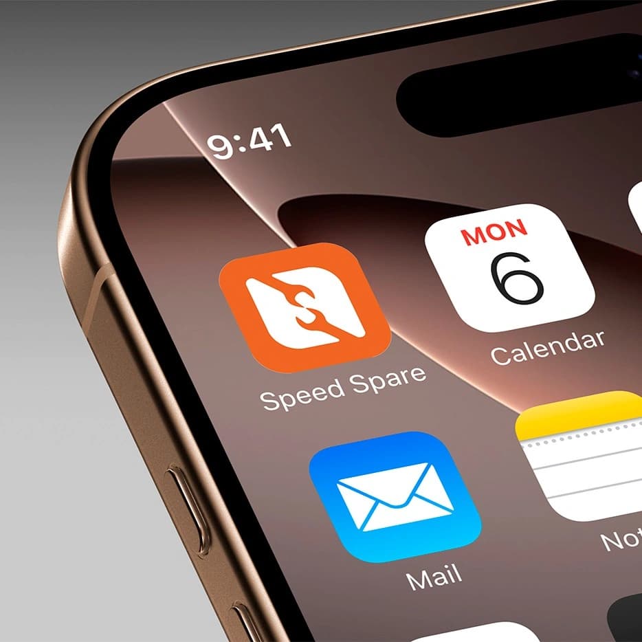 Speed Spare app icon on iPhone home screen